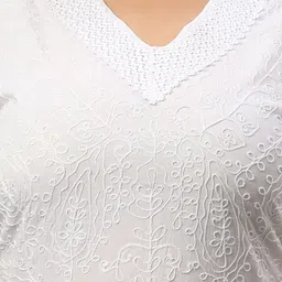 SAAKAA Plus Size Self Design V-Neck Cotton Top image 2