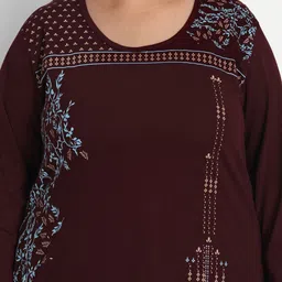 CUPID Plus Size Full Sleeves Print Cotton Top image 2