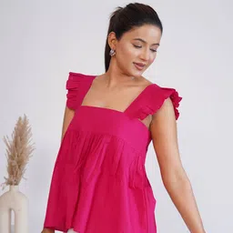 Salvia Sky Solid Square Neck Top image 3