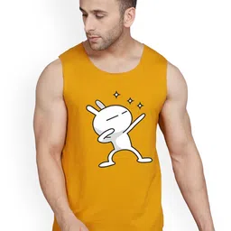 SLOWLORIS Men Graphic Printed Sleeveless Bio-Wash Innerwear Vests SL26 ZOZO MUSTARD-picture-20