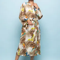 SANSKRUTIHOMES Women Printed Midi Cotton Robe-picture-41