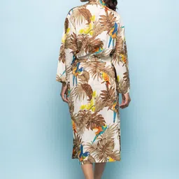 SANSKRUTIHOMES Women Printed Midi Cotton Robe image 3