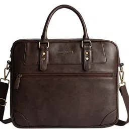 Gauge Machine 16" Brown Laptop Bag with Detachable Strap image 1