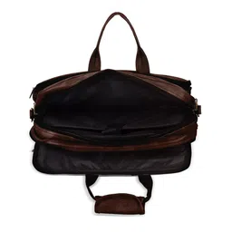 LOREM Men Maroon Textured Faux Leather Laptop Bag image 5