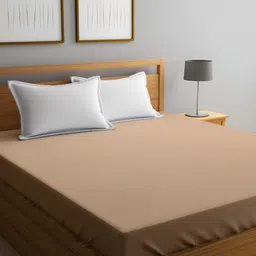 GADDA CO Beige Terry Cotton Elastic Fitted Breathable Mattress Protector image 1