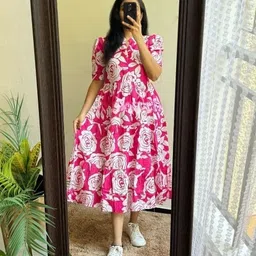 stylepath Women A-line Pink Below Knee Dress-picture-20