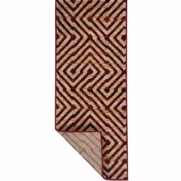 sapana carpet-mats Maroon Abstract Polypropylene 2 x 5 Feet Machine Made Runner image 3