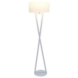 shoppeefry Hamptons White Metal Shade Club Floor Lamp With Metal Base image 4