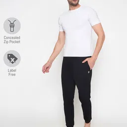 john players Black Cotton Side Pockets Men Pyjama image 2