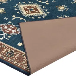 presto Blue Traditional Polyester 3 ft x 5 ft Machine made Carpet image 4