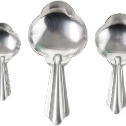 dynore 3 Pc Flower Shape Masala Small Spoon/Mini Spoon for Masala Containers Spoon Serving Set-picture-15