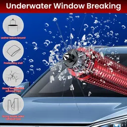 serplex Car Window Breaker Emergency Hammer with Seat Belt Cutter Car Safety Hammer image 2