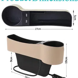 monolive Multifunctional Beige Car Side Seat Hanging Organizer For Car-195 Car Side Seat Catcher image 2