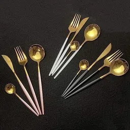 medigo Stainless Steel Cutlery Set Forged with Hammered Handle Steel Cutlery Set image 3