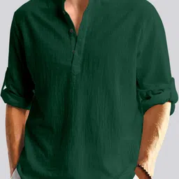 zartha Men Solid Cotton Blend Straight Kurta-picture-24