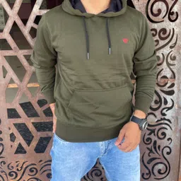 we perfect Men Full Sleeve Solid Hooded Sweatshirt image 4