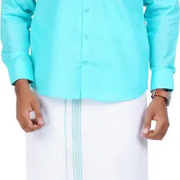 suman tex Men Cotton Blend Shirt Dhoti Set-picture-37