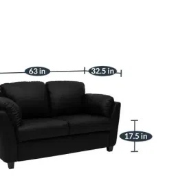 casacraft from pepperfry Montero 2 Seater Sofa In Black Colour image 3