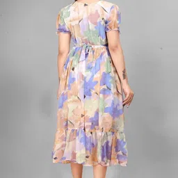 the style sanctuary Printed Georgette Stitched Flared/A-line Gown image 2