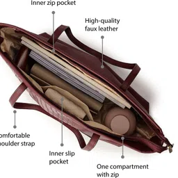 fastrack Maroon Women Shoulder Bag - Extra Large Textured image 3