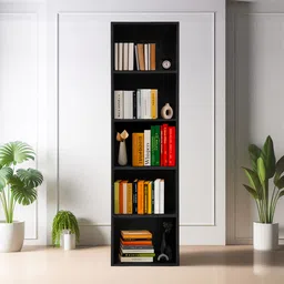 kik Opera 5ft Open Book Shelf High-Quality Engineered Wood, Book Storage Organizer Engineered Wood Open Book Shelf-picture-13