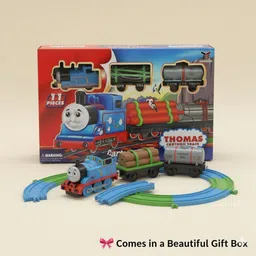 toyozilla Cartoon Train Track Set for Kids | Electric Battery Operated Toy Engine image 4