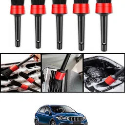 ccmm Universal Red/Black Wet & Dry Cleaning Brushes Set Of 5 For Car-221 Wet and Dry Duster Set-picture-15