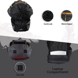 impulse 80 Litres Keep Discovering Heavy Waterproof Rucksack Trekking Hiking Camping Outdoor Camps Luggage Bags Tour Travel Backpack With Rain Cover Rucksack Rucksack- 80 L image 5