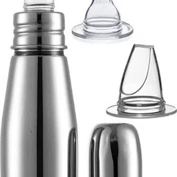 pgd Slim Steel Baby Feeding Bottle for New Born Babies with Extra sipper & Nipple - 250 ml-picture-18