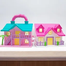 sabirat Funny House For Kids, Two Foldable House Set, with Accessories [19Pcs Set] image 5