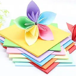 ziaro 100 pcs A4 Sheets Square Double Sided 5 Colored Origami Folding Lucky Wish Paper DIY Craft Unruled A4 80 gsm Coloured Paper image 3
