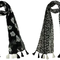 mss fashion Printed Chiffon Women Multicolor Scarf, Stole, Fancy Scarf-picture-12