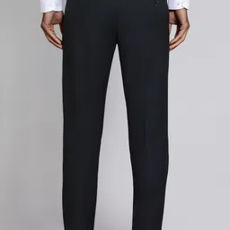 peter england Men Regular Fit Blue Polycotton Trousers image 4