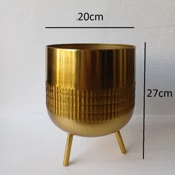 hamza handicrafts Golden Iron Flower and Plant Pot Iron Vase image 3