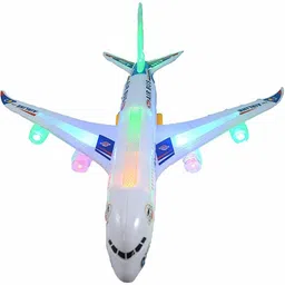 haulsale Musical AeroPlane Airbus Bump & Go Action Toy with Sound & Light-462 image 1