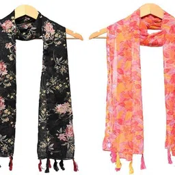 mss fashion Printed Chiffon Women Multicolor Stole, Scarf, Fancy Scarf image 1