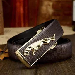 darkleatheris Men Casual, Evening, Formal, Party Maroon, Gold Artificial Leather Belt image 3