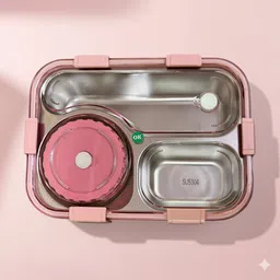 kello Sealed Leak Proof Stainless Steel Lunch Box For Kid's, office Men & Women H91 3 Containers Lunch Box-picture-21