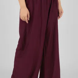 go gazab Women Regular Fit Brown Viscose Rayon Trousers image 5