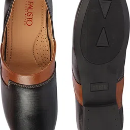 fausto Wedding Party Evening Ethnic Colorblocked Slip On Juttis and Mojaris For Men image 4