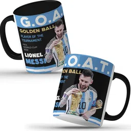 unbounded company Lionel Messi World Cup 2022 Black Ceramic Coffee Mug image 4