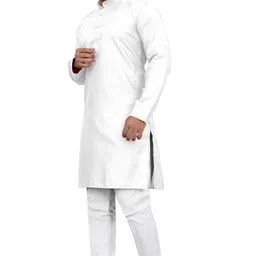 hiknock Men Cotton Blend Kurta Pyjama Set image 4