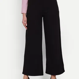 broadstar Women Loose Fit Black Lycra Blend Trousers-picture-31