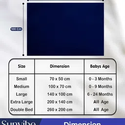 sunvibe Quick Dry and Waterproof Navy Blue Cotton Bed Protector Pack of 3 image 2