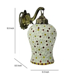 foziq Multicolour B22 holder Metal & Glass Uplight Wall Scone image 3