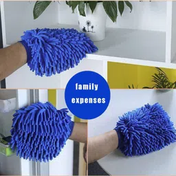 naba Microfiber Single sided hand glove Duster For Car,Bike,Home,Office Wet and Dry Duster image 4