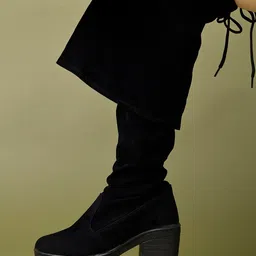 shoetopia Smart Casual Black Boots For Girls Boots For Women image 3