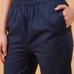 vastiram Women Flared Blue Pure Cotton Trousers image 4