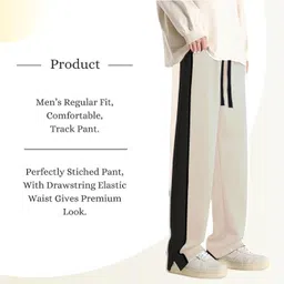 mack jonney Men Colorblock White Track Pants image 2