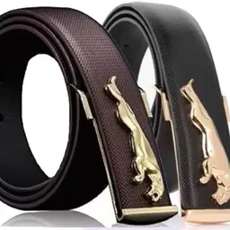 luxury leather Men Casual, Party, Evening Brown, Black Synthetic Belt-picture-14
